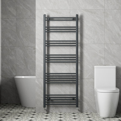 RadiLux Heated Towel Rail Radiator Modern Bathroom Flat Straight Anthracite 1600x600mm