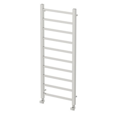 RadiLux Heated Towel Rail Radiator Wall Mounted Square Bar Ladder Chrome 1200 x 500mm