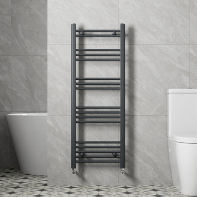 RadiLux Heated Towel Rail RadiatorModern Bathroom 1200x450mm Straight Anthracite Flat