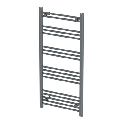 RadiLux Modern Bathroom 1200 x 600mm Heated Towel Rail Radiator Straight Anthracite Flat