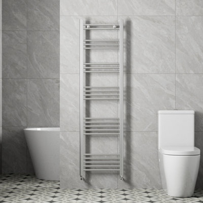 RadiLux Modern Bathroom 1600 x 450mm Heated Towel Rail Radiator Straight Chrome 22 Rails
