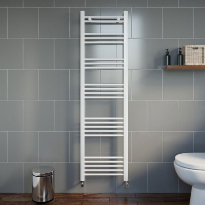 RadiLux Modern Bathroom 1600 x 450mm Heated Towel Rail Radiator Straight White 22 Rails