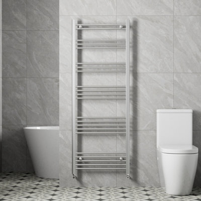 RadiLux Modern Bathroom 1600 x 600mm Heated Towel Rail Radiator Straight Chrome 22 Rails