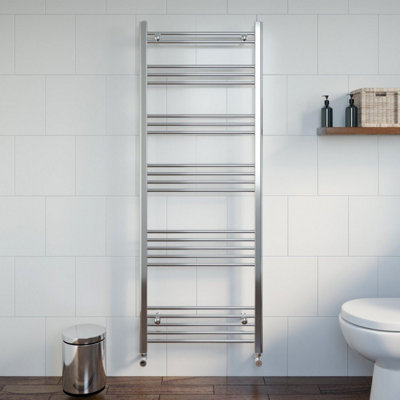 RadiLux Modern Bathroom 1600 x 600mm Heated Towel Rail Radiator Straight Chrome 22 Rails