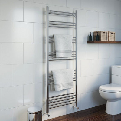 RadiLux Modern Bathroom 1600 x 600mm Heated Towel Rail Radiator Straight Chrome 22 Rails