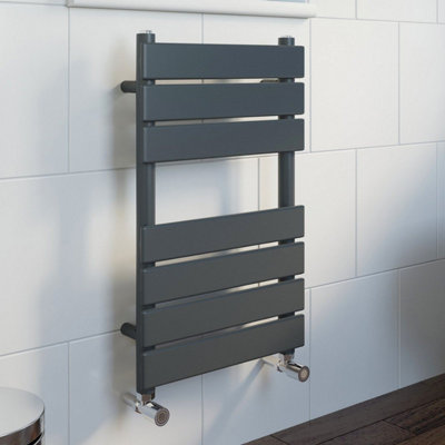 RadiLux Modern Bathroom 650mm x 400mm Heated Towel Rail Radiator Flat Panel Anthracite