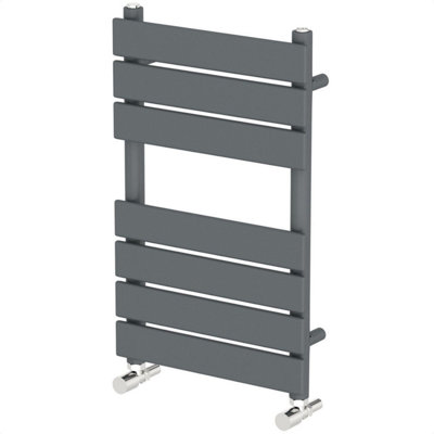 RadiLux Modern Bathroom 650mm x 400mm Heated Towel Rail Radiator Flat Panel Anthracite