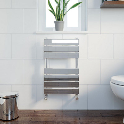 RadiLux Modern Bathroom 650x400mm Heated Towel Rail Radiator Central Heating Flat Chrome