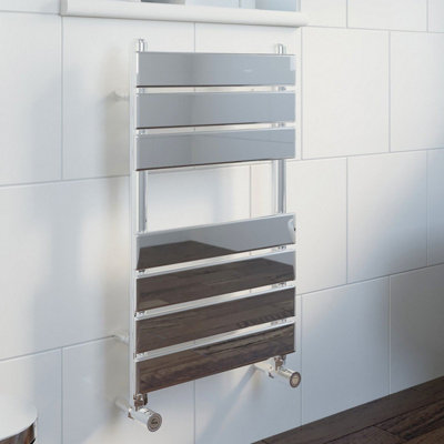 RadiLux Modern Bathroom 650x400mm Heated Towel Rail Radiator Central Heating Flat Chrome