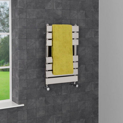 RadiLux Modern Bathroom 650x400mm Heated Towel Rail Radiator Central Heating Flat Chrome