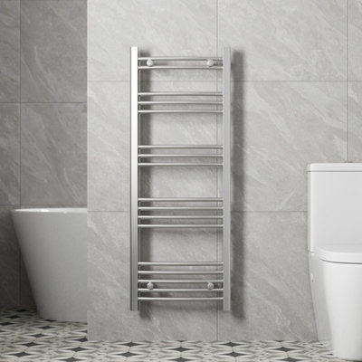 RadiLux Modern Bathroom 750 x 600mm Heated Towel Rail Radiator Straight Chrome 12 Rails