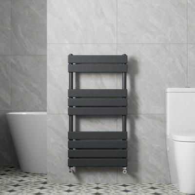 RadiLux Modern Bathroom 950mm x 500mm Heated Towel Rail Radiator Anthracite Flat Panel