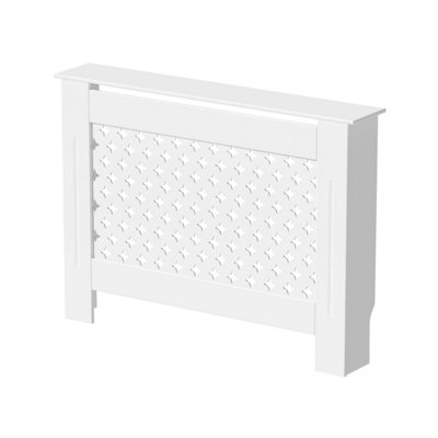 RadiLux Modern MDF Radiator Cover Wall Cabinet Small Wood White Diamond ...