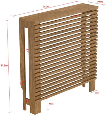 RadiLux Radiator Cover Walnut Modern Horizontal Slat Shelves MDF ...