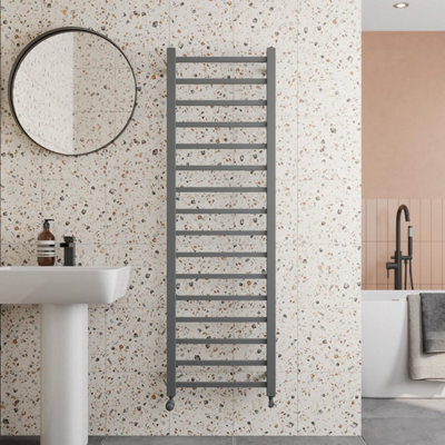 RadiLux Square Bar Heated Towel Rail Anthracite - 1600 x 500mm