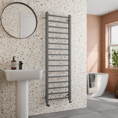 RadiLux Square Bar Heated Towel Rail Anthracite - 1600 x 500mm