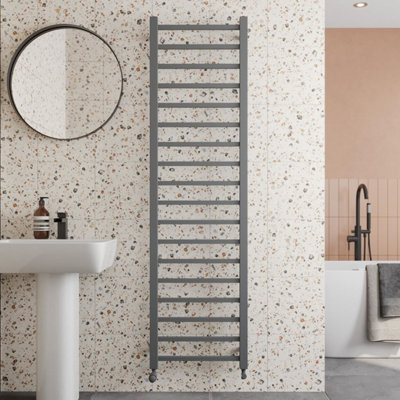 RadiLux Square Bar Heated Towel Rail Anthracite - 1800 x 500mm