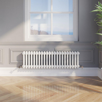 RadiLux Traditional Colosseum Horizontal Double Bar Column Radiator 300 x 1010mm White