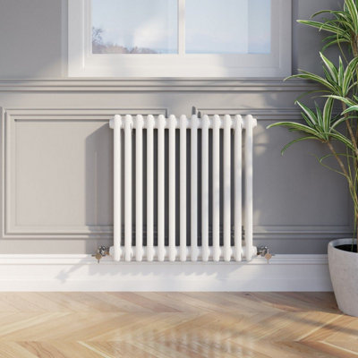 RadiLux Traditional Colosseum Horizontal Double Bar Column Radiator 600 x 605mm White