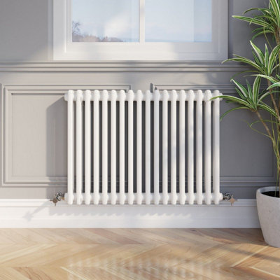 RadiLux Traditional Colosseum Horizontal Double Bar Column Radiator 600 x 830mm White