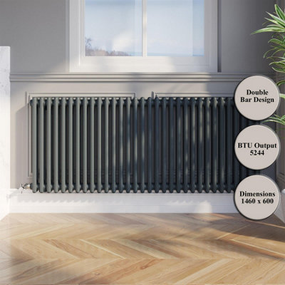 RadiLux Traditional Colosseum Horizontal Double Bar Column Radiator ...