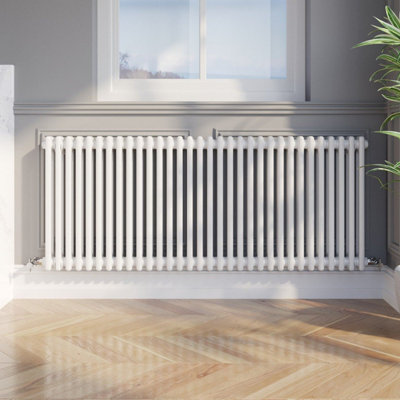 RadiLux Traditional Colosseum Horizontal Double Bar Column Radiator 600x1460mm White