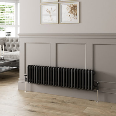 RadiLux Traditional Colosseum Horizontal Triple Bar Column Radiator 300x1190mm Black