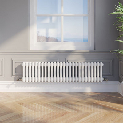 RadiLux Traditional Colosseum Horizontal Triple Bar Column Radiator 300x1190mm White