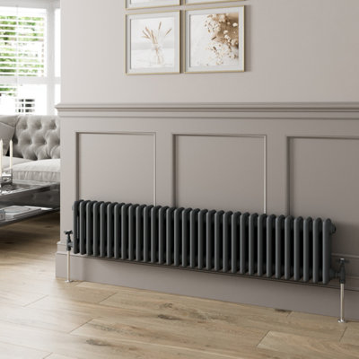 RadiLux Traditional Colosseum Horizontal Triple Bar Column Radiator 300x1460 Anthracite