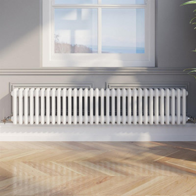 RadiLux Traditional Colosseum Horizontal Triple Bar Column Radiator 300x1460mm White