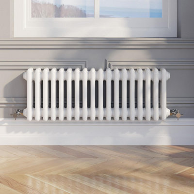 RadiLux Traditional Colosseum Horizontal Triple Bar Column Radiator 300x830mm White