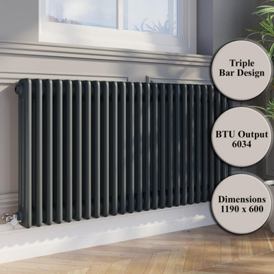 RadiLux Traditional Colosseum Horizontal Triple Bar Column Radiator ...