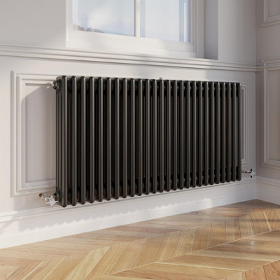 RadiLux Traditional Colosseum Horizontal Triple Bar Column Radiator 600x1190mm Black