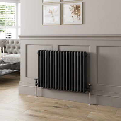 RadiLux Traditional Colosseum Horizontal Triple Bar Column Radiator 600x830mm Black