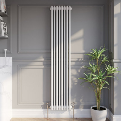 RadiLux Traditional Colosseum Vertical Triple Bar Column Radiator 1800 x 380mm White