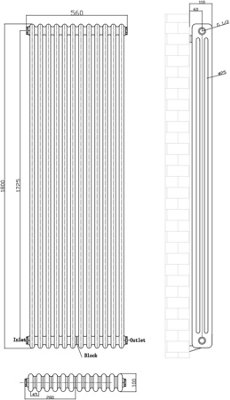 RadiLux Traditional Colosseum Vertical Triple Bar Column Radiator ...