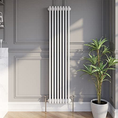 RadiLux Traditional Vertical Colosseum Triple Bar Column Radiator White 1600x380mm