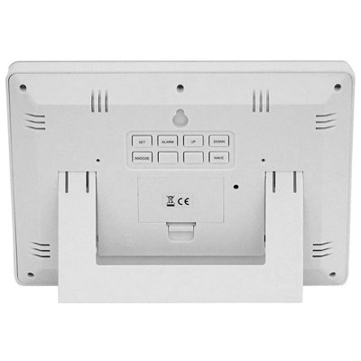 Radio Controlled LCD Wall Mountable and Desk Clock ( White  )
