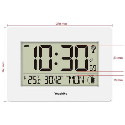 Radio Controlled LCD Wall Mountable and Desk Clock ( White  ) - 4
