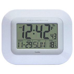 Radio Controlled LCD Wall Mountable and Desk Clock - YC8020