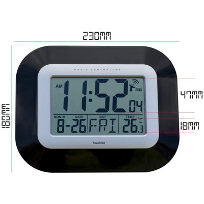 Radio Controlled LCD Wall Mountable and Desk Clock  YC8021