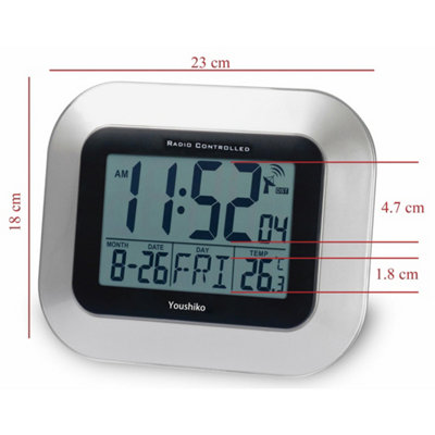 Radio Controlled LCD Wall Mountable and Desk Clock  YC8022