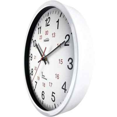 Radio Controlled Wall Clock (Official UK & Ireland Version), Premium Quality, White Metal Case 30cm