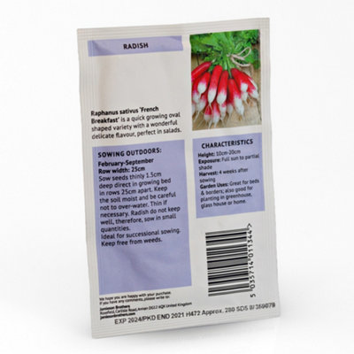 Radish French Breakfast Vegetable Seeds (Approx. 280 seeds) by Jamieson Brothers - 7