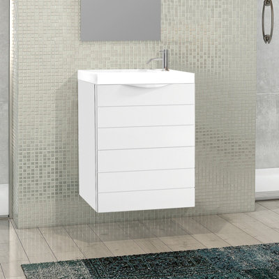 Rafa 40cm Basin Set   40cm Basin & Basin Unit with Door in White Price Comparisons | Compare The Build