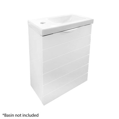 Rafa 40cm Floating Basin Unit with Door in White