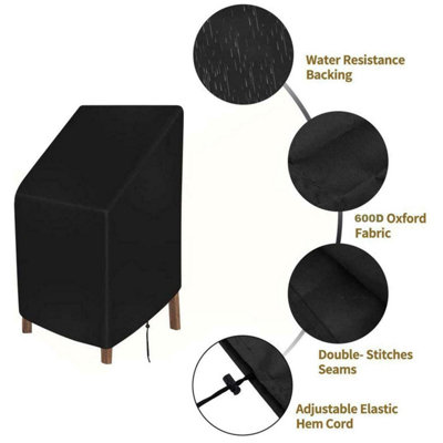 Rain Stacking Chair Cover, Waterproof and Windproof with 600D Oxford ...