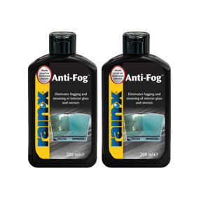 Rain X Anti Fog Repellent Glass Mirrors Cleaner 2x200ml