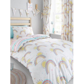 Rainbow and Sunshine Duvet Cover and Pillowcase Set