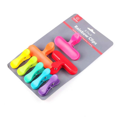Rainbow Bag Clips Set 8PK different color